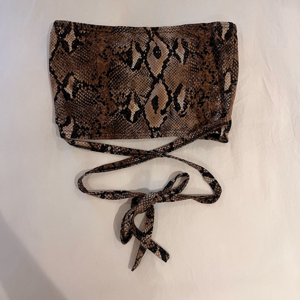 Snakeskin Lace Up Bandeau